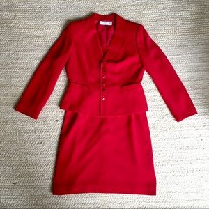 Red Suit Set w/ Skirt and Jacket
